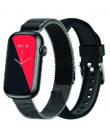 Smarty connected watch - ALLURE - silicone e bracciale milanese - frequenza cardiaca - pedometro - touch screen