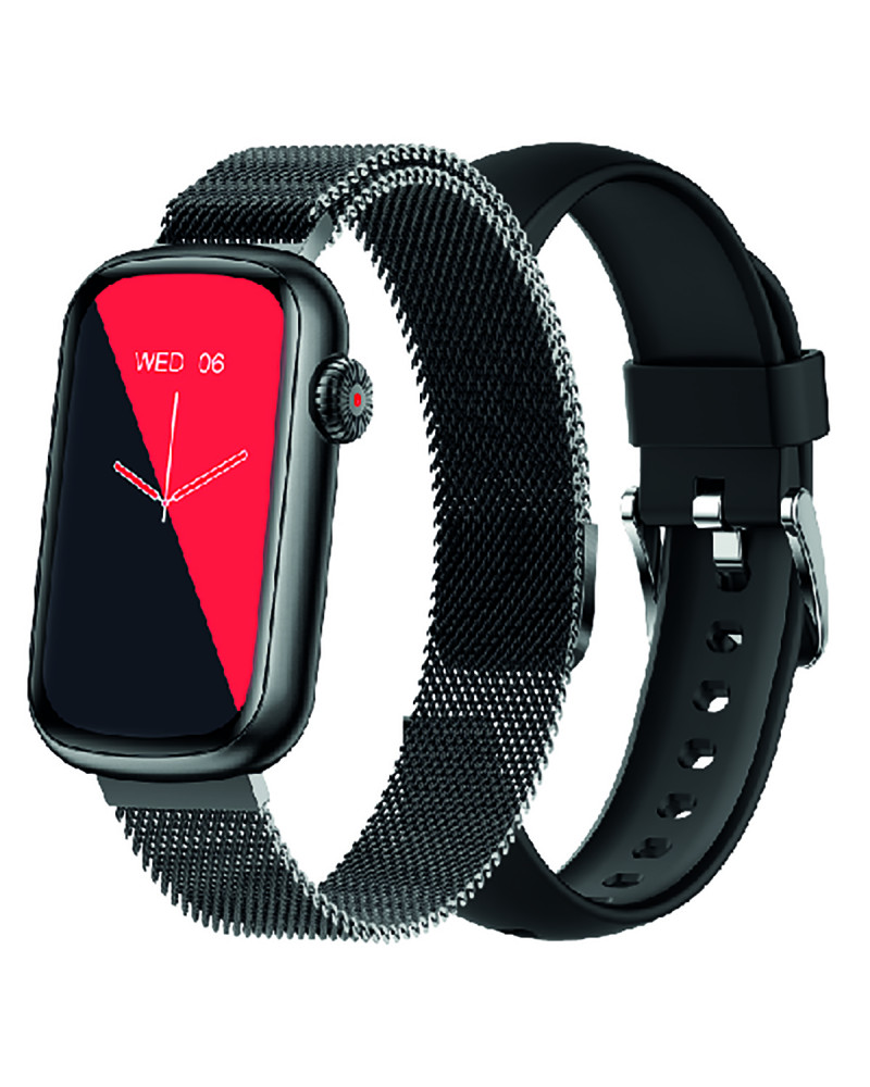 Montre connectée Smarty - ALLURE - bracelet silicone et milanais - rythme cardiaque - podomètre - écran tactile