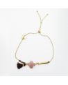 Bracelet pierre rose et pompon