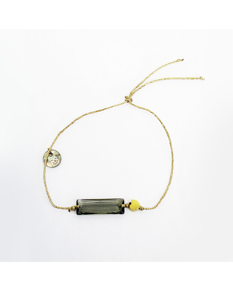 Bracelet femme - Trendykiss - BLT N° 7 - Bijou acier doré - bracelet pierre avec petit coeur