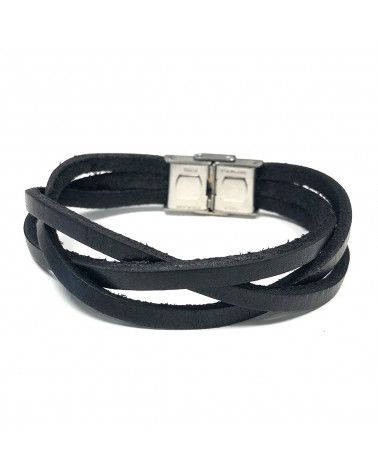 Bracelet Homme - Lee Cooper - LCB01371,651 - Bracelet cuir et acier