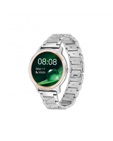Smarty connected watch - Elegance metal - metal bracelet with rhinestones - sleep control - pedometer - GPS - touch screen