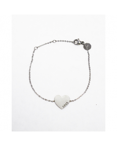 Bracelet femme - Trendykiss - BLT N° 9 - Bijou acier argenté - bracelet avec coeur love
