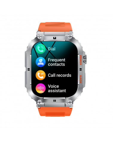 Reloj conectado - Smarty2.0 - Challenge - SW066B - Caja metálica - Correa de silicona - Llamada Bluetooth - Asistente de voz