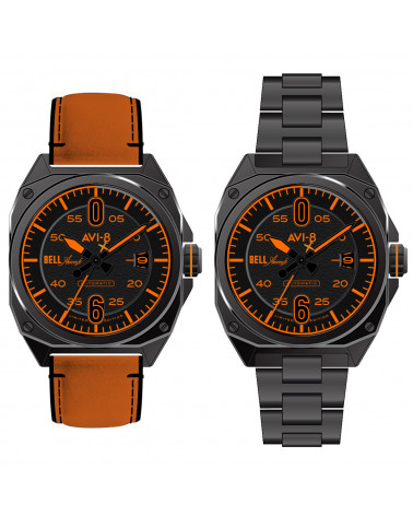 AVI-8 - BELL X-1 - AV-4106-33 - Gentlemen's watch - Automatic movement 3 hands date