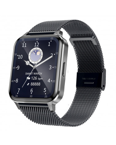 Verbundene Uhr - Smarty2.0 - SW064F - Metallgehäuse - Milanaise-Mesh-Armband - Bluetooth-Anruf - Sprachassistentin