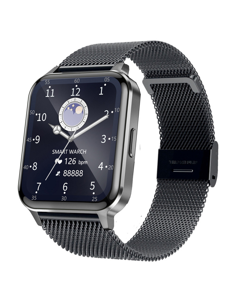 Connected watch - Smarty2.0 - SW064F - Metal case - Milanese mesh strap - Bluetooth calling - Voice assistant