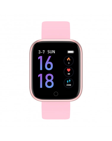 Smarty Smart Watch - Wellness - Silikon und Mesh-Armband - Temperatur - Schrittzähler - Fitness - GPS