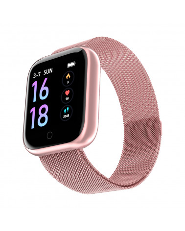 Montre connectée Smarty - Wellness - bracelet silicone et bracelet mesh - température - podomètre - fitness - GPS