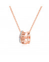 Women's necklace - Lee Cooper - LC,N,01007,430 - Pink gold plated steel jewel - 3 rings pendant