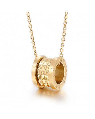 Collier femme - Lee Cooper - LCN01008,110 - Bijou acier doré - pendentif anneau