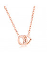 Women's necklace - Lee Cooper - LC,N,01011,410 - Pink gold-plated steel pendant and ring