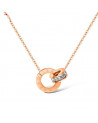Collar de mujer - Lee Cooper - LC,N,01011,110 - Joya de acero chapado en oro - Colgante de anillos entrelazados