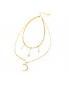 Woman necklace - Lee Cooper - LCN01014,130 - Gold plated steel jewel - moon pendant