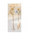 Star and moon pendant earrings
