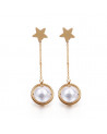 Star and pearl earrings