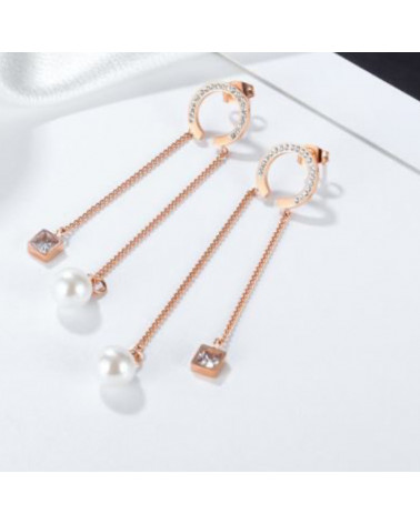 Women's earrings - LeeCooper - LCE01080,420 - Pink gold-plated steel