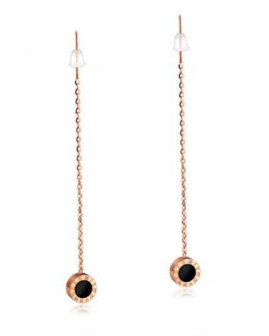 Women's Earrings - LeeCooper - LCE01085,450 - Pink gold plated steel - Pink gold plated chain with pink gold hoop