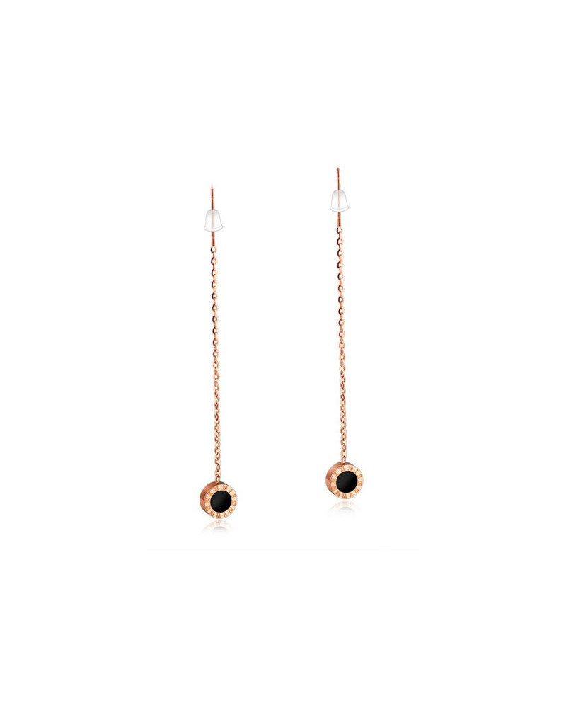Women's Earrings - LeeCooper - LCE01085,450 - Pink gold plated steel - Pink gold plated chain with pink gold hoop