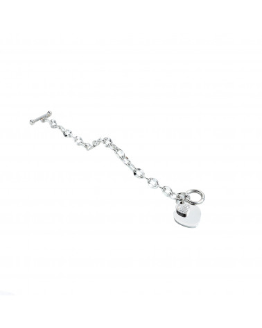 Lee Cooper Women's Bracelet - LCB01038,330 - Silver plated steel bracelet - chain and double heart