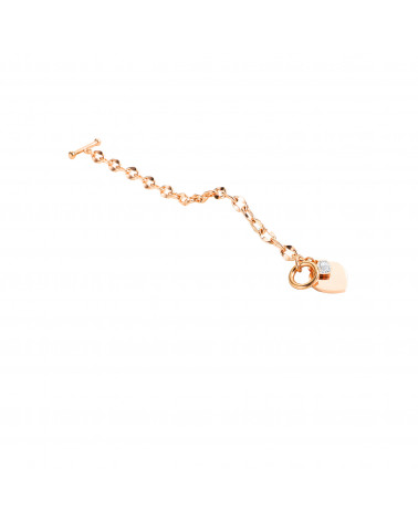 Lee Cooper Women's Bracelet - LCB01038.440 - Pink gold plated steel bracelet - chain and double heart