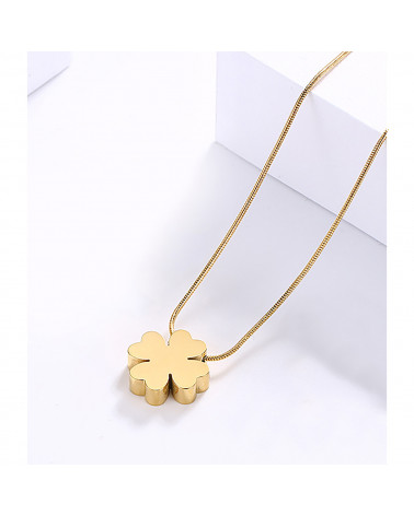 Woman necklace - Lee Cooper - LCS01042,110 - Gold plated steel jewel - chain and flower pendant